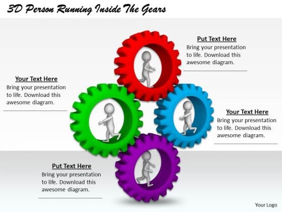 Business Management Strategy 3d Person Running Inside The Gears Character Business Management Strategy 3d Person Running Inside The Gears Character