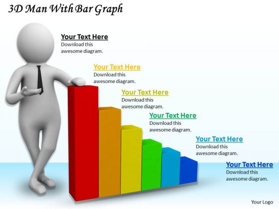 Business Management Strategy 3d With Bar Graph Adaptable Concepts
