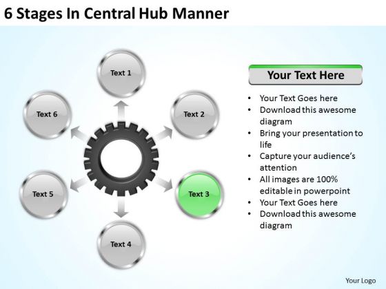 Business Marketing Strategy 6 Stages Central Hub Manner