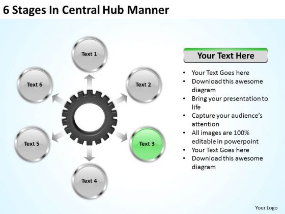 Business Marketing Strategy 6 Stages Central Hub Manner Business Marketing Strategy 6 Stages Central Hub Manner