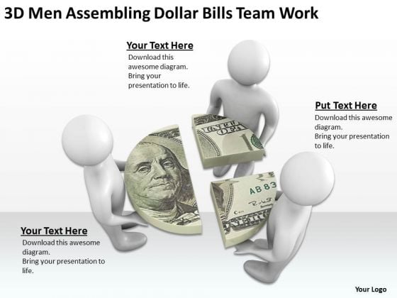 Business Men 3d Assembling Dollar Bills Team Work PowerPoint Slides Business Men 3d Assembling Dollar Bills Team Work PowerPoint Slides