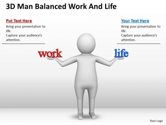 Business Men 3d Man Balanced Work And Life PowerPoint Slides Business Men 3d Man Balanced Work And Life PowerPoint Slides