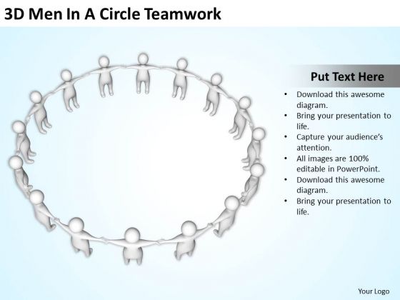 Business Model Diagram 3d Men Circle Teamwork PowerPoint Templates Ppt Backgrounds For Slides