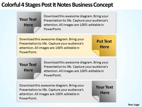 Business Model Diagram Examples 4 Stages Post It Notes Concept PowerPoint Templates Business Model Diagram Examples 4 Stages Post It Notes Concept PowerPoint Templates