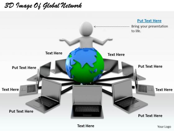 Business Model Strategy 3d Image Of Global Network Character