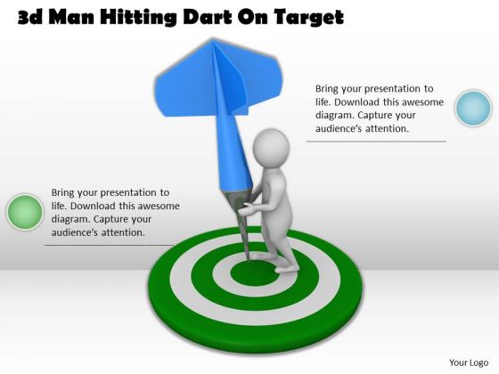 Business Model Strategy 3d Man Hitting Dart On Target Basic Concepts Business Model Strategy 3d Man Hitting Dart On Target Basic Concepts