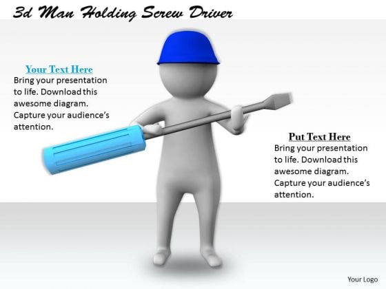 Business Model Strategy 3d Man Holding Screw Driver Adaptable Concepts Business Model Strategy 3d Man Holding Screw Driver Adaptable Concepts