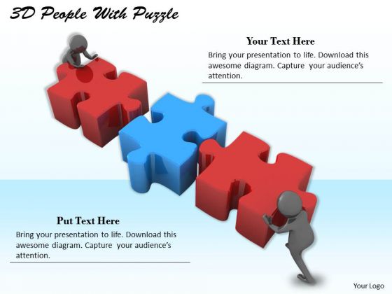 Business Model Strategy 3d People With Puzzle Adaptable Concepts