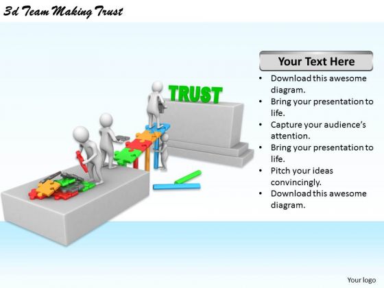 Business Model Strategy 3d Team Making Trust Character Business Model Strategy 3d Team Making Trust Character