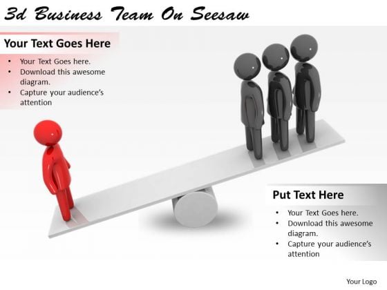 Business Model Strategy 3d Team On Seesaw Concept Business Model Strategy 3d Team On Seesaw Concept