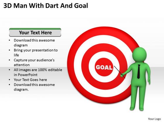 Business People 3d Man With Dart And Goal PowerPoint Slides Business People 3d Man With Dart And Goal PowerPoint Slides