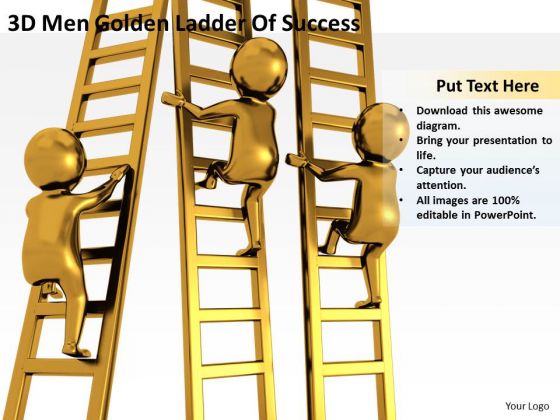 Business People 3d Men Golden Ladder Of Success PowerPoint Templates Ppt Backgrounds For Slides Business People 3d Men Golden Ladder Of Success PowerPoint Templates Ppt Backgrounds For Slides