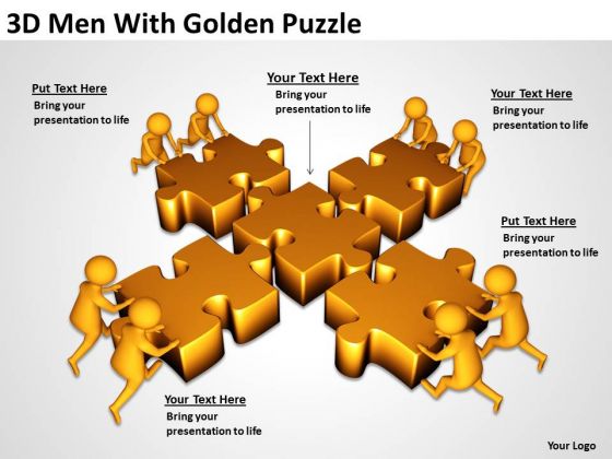 Business People 3d Men With Golden Puzzle PowerPoint Templates Ppt Backgrounds For Slides Business People 3d Men With Golden Puzzle PowerPoint Templates Ppt Backgrounds For Slides