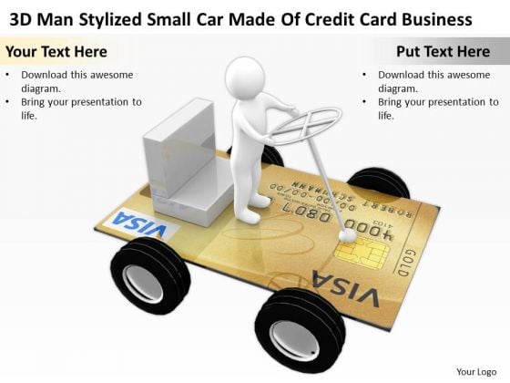 Business People Car Made Of Credit Card New PowerPoint Presentation Templates