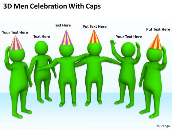 Business People Clip Art Men Celebration With Caps PowerPoint Templates Ppt Backgrounds For Slides