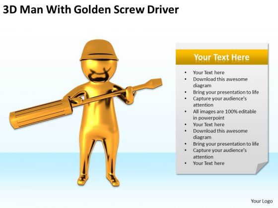 Business People Clipart With Golden Screw Driver PowerPoint Templates Ppt Backgrounds For Slides Business People Clipart With Golden Screw Driver PowerPoint Templates Ppt Backgrounds For Slides