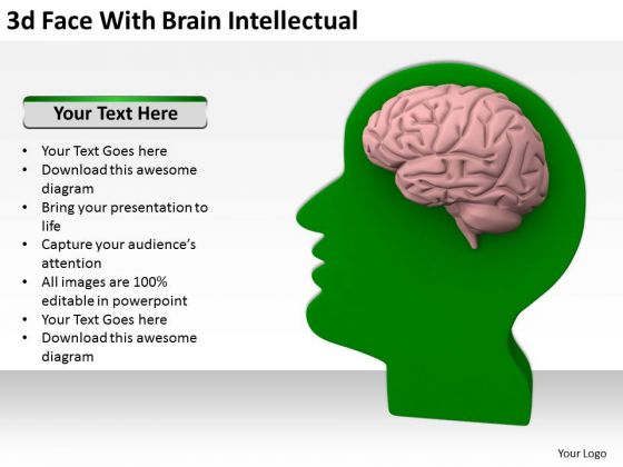 Business People Images 3d Face With Brain Intellectual PowerPoint Slides Business People Images 3d Face With Brain Intellectual PowerPoint Slides