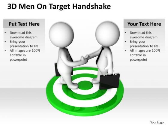 Business People Images 3d Men On Target Handshake PowerPoint Slides Business People Images 3d Men On Target Handshake PowerPoint Slides
