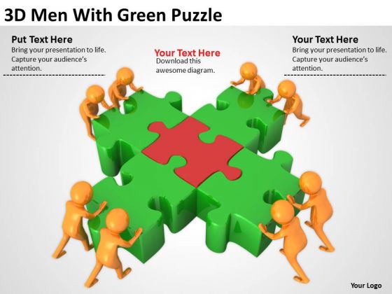 Business People Images 3d Men With Green Puzzle PowerPoint Slides Business People Images 3d Men With Green Puzzle PowerPoint Slides