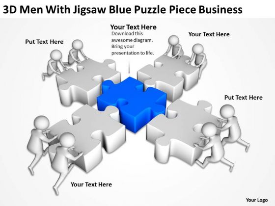 Business People Images 3d Men With Jigsaw Blue Puzzle Piece PowerPoint Slides Business People Images 3d Men With Jigsaw Blue Puzzle Piece PowerPoint Slides