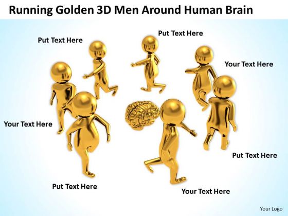 Business People Images Illustration Of Running Golden 3d Man Around Human Brain PowerPoint Slides Business People Images Illustration Of Running Golden 3d Man Around Human Brain PowerPoint Slides