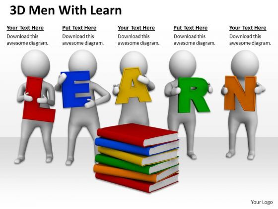 Business People Pictures 3d Men With Learn PowerPoint Templates Business People Pictures 3d Men With Learn PowerPoint Templates