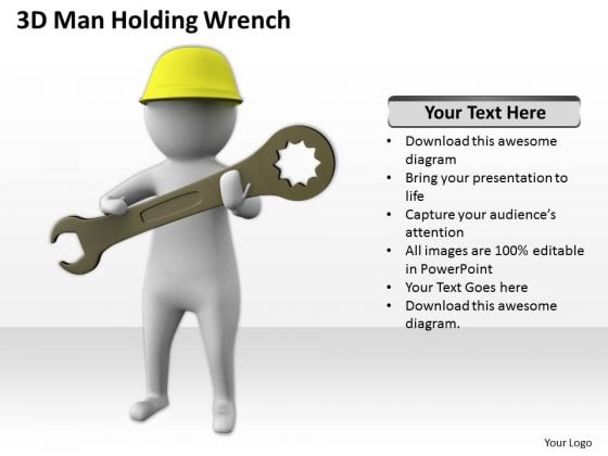 Business People Vector 3d Man Holding Wrench PowerPoint Templates Ppt Backgrounds For Slides Business People Vector 3d Man Holding Wrench PowerPoint Templates Ppt Backgrounds For Slides
