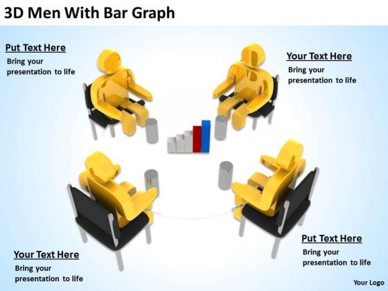 Business People Vector 3d Men With Bar Graph PowerPoint Slides Business People Vector 3d Men With Bar Graph PowerPoint Slides