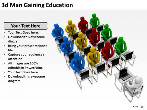 Business People Walking 3d Man Gaining Education PowerPoint Slides Business People Walking 3d Man Gaining Education PowerPoint Slides