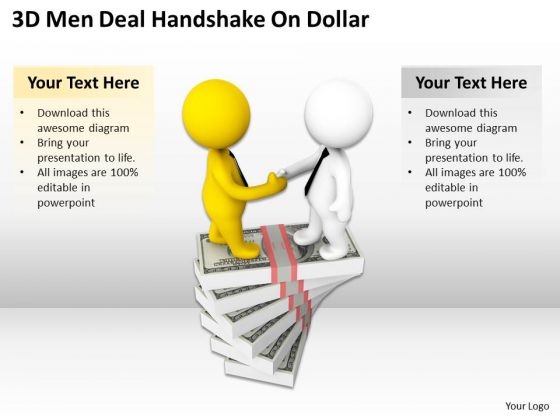 Business People Walking 3d Men Deal Handshake On Dollar PowerPoint Slides Business People Walking 3d Men Deal Handshake On Dollar PowerPoint Slides