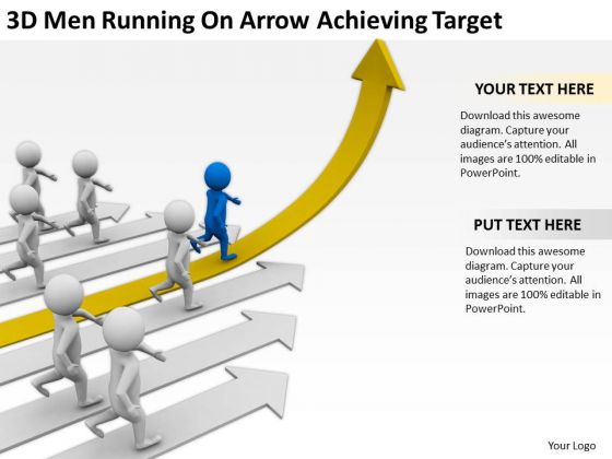 Business People Walking 3d Men Running On Arrow Achieving Target PowerPoint Slides Business People Walking 3d Men Running On Arrow Achieving Target PowerPoint Slides