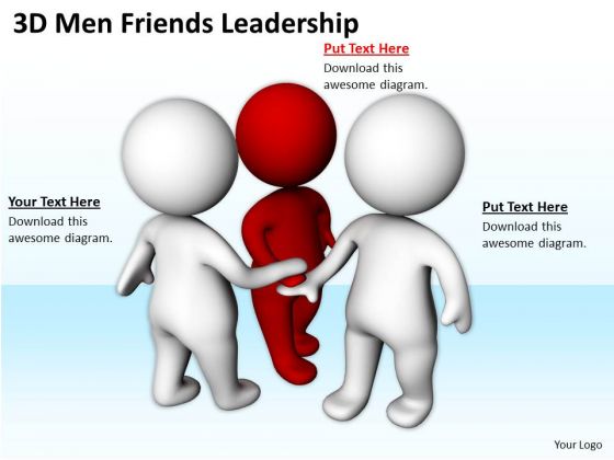 Business Persons 3d Men Friends Leadership PowerPoint Templates