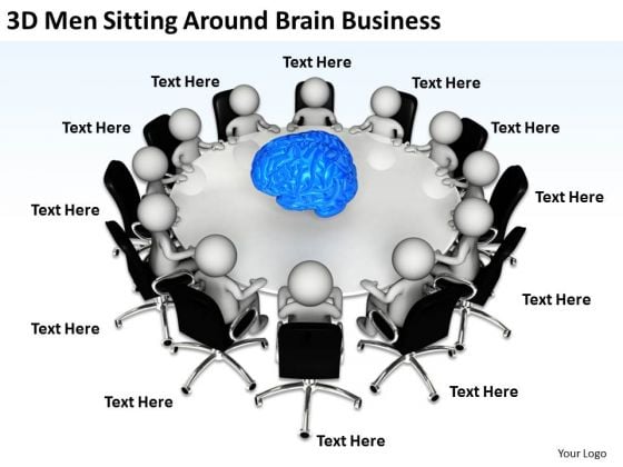 Business Persons 3d Men Sitting Around Brain New PowerPoint Presentation Slides Business Persons 3d Men Sitting Around Brain New PowerPoint Presentation Slides