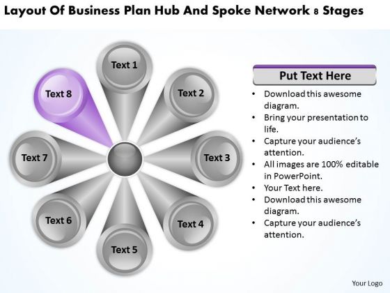 Business Plan Hub And Spoke Network 8 Stages PowerPoint Templates Business Plan Hub And Spoke Network 8 Stages PowerPoint Templates