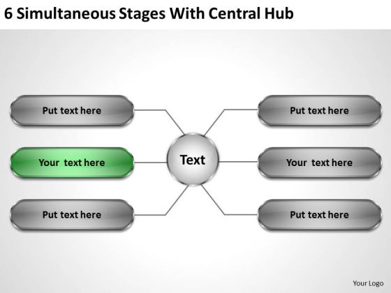 Business Plan Strategy 6 Simultaneous Stages With Central Hub Formulation Business Plan Strategy 6 Simultaneous Stages With Central Hub Formulation