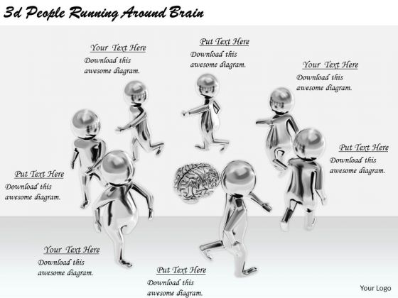 Business Planning Strategy 3d People Running Around Brain Character