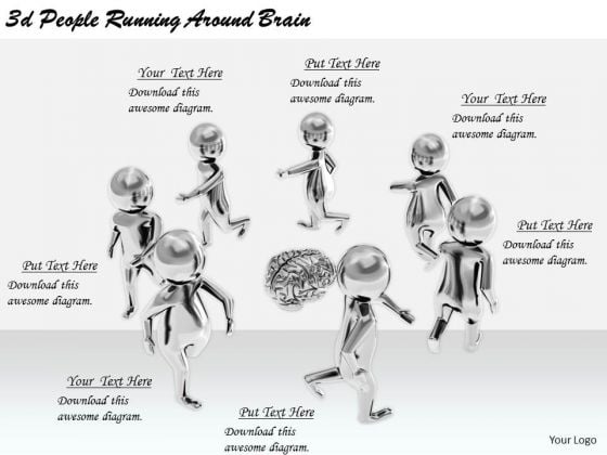 Business Planning Strategy 3d People Running Around Brain Character Business Planning Strategy 3d People Running Around Brain Character
