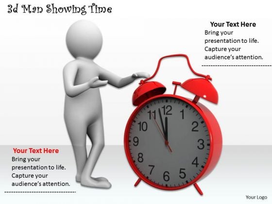 Business Policy And Strategy 3d Man Showing Time Concept Business Policy And Strategy 3d Man Showing Time Concept
