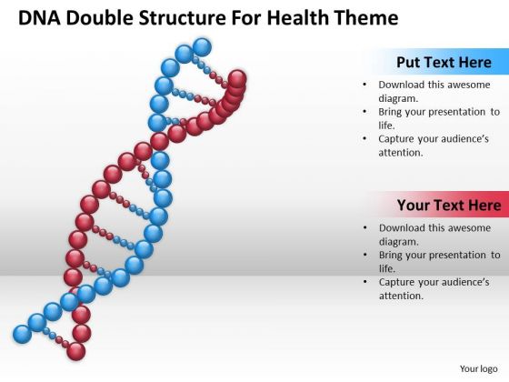 Business PowerPoint Template Dna Double Structure For Health Theme Ppt Templates