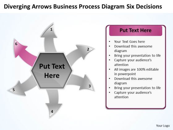 Business PowerPoint Theme Process Diagram Six Decisions Business Cycle Flow Network Slides Business PowerPoint Theme Process Diagram Six Decisions Business Cycle Flow Network Slides