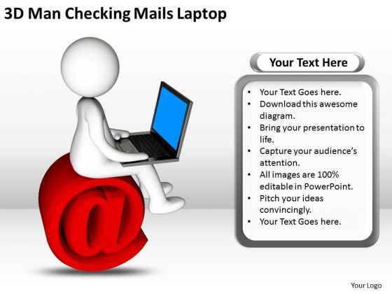 Business Process Diagram 3d Man Checking Mails Laptop PowerPoint Slides Business Process Diagram 3d Man Checking Mails Laptop PowerPoint Slides