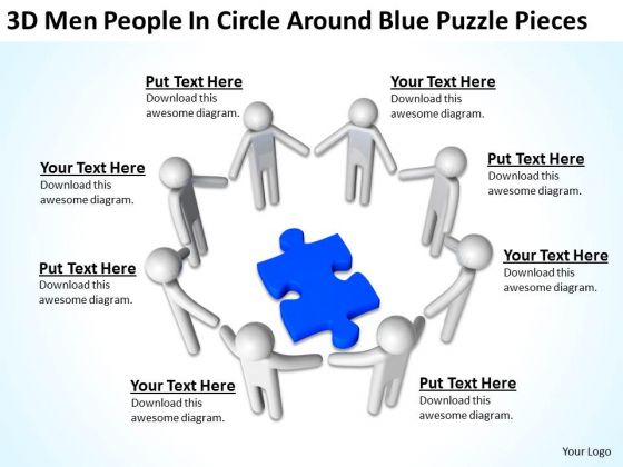 Business Process Diagrams 3d Men People Circle Around Blue Puzzle Pieces PowerPoint Slides Business Process Diagrams 3d Men People Circle Around Blue Puzzle Pieces PowerPoint Slides