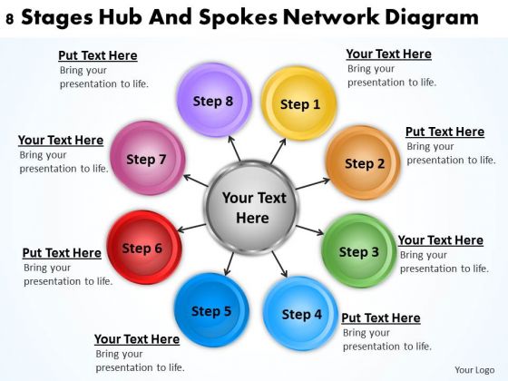 Business Process Diagrams Examples Stages Hub And Spokes Network PowerPoint Templates Business Process Diagrams Examples Stages Hub And Spokes Network PowerPoint Templates
