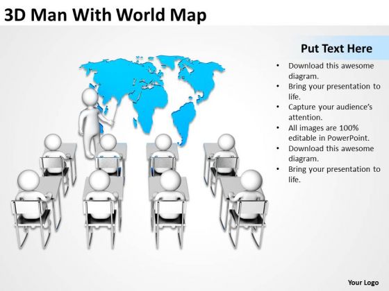 Business Process Flow 3d Man With World Map PowerPoint Templates Backgrounds For Slides Business Process Flow 3d Man With World Map PowerPoint Templates Backgrounds For Slides
