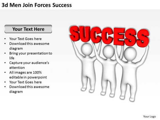 Business Process Flow Diagram 3d Men Join Forces Success PowerPoint Slides Business Process Flow Diagram 3d Men Join Forces Success PowerPoint Slides