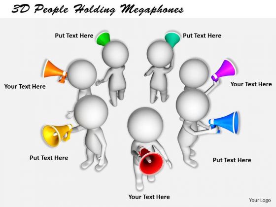 Business Process Strategy 3d People Holding Megaphones Character Business Process Strategy 3d People Holding Megaphones Character