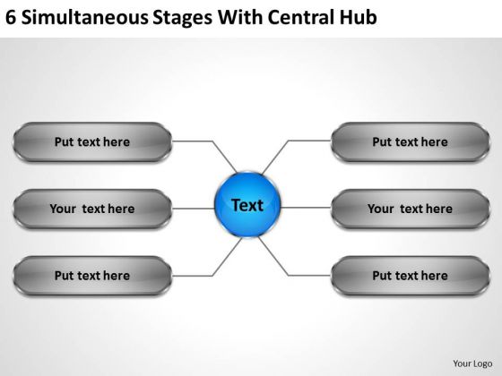 Business Process Strategy 6 Simultaneous Stages With Central Hub Management