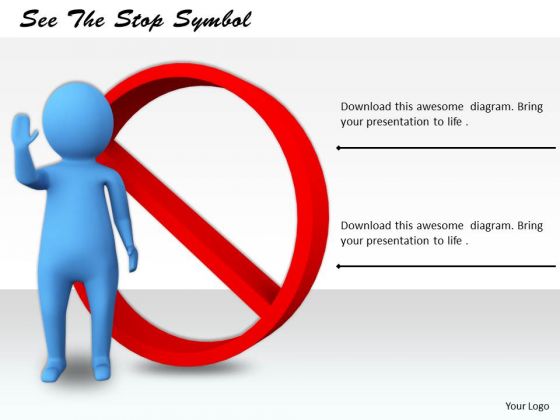 Business Process Strategy See The Stop Symbol 3d Characters Business Process Strategy See The Stop Symbol 3d Characters