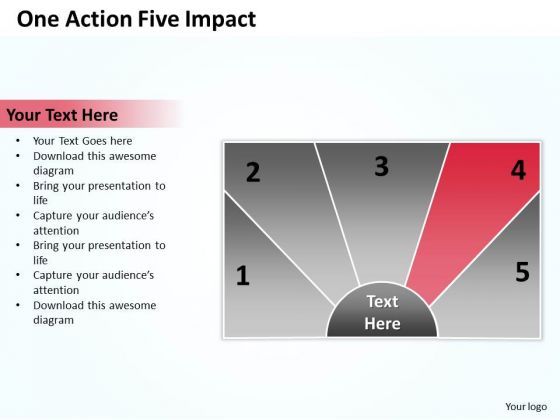 Business Process Workflow Diagram One Action Five Impact PowerPoint Slides Business Process Workflow Diagram One Action Five Impact PowerPoint Slides