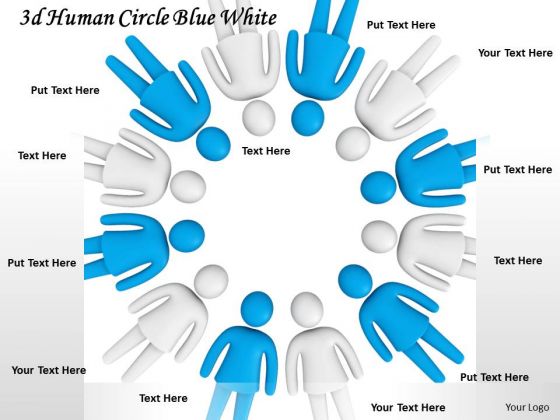 Business Strategy 3d Human Circle Blue White Character Modeling Business Strategy 3d Human Circle Blue White Character Modeling